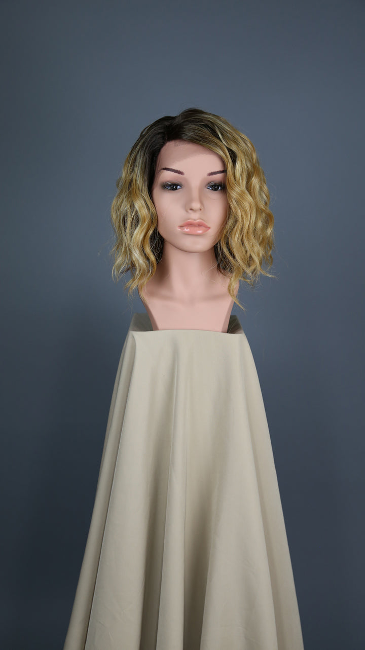 Balayage Blonde Short Curly Bob Lace Front Wig - Duchess Series LDPEA72