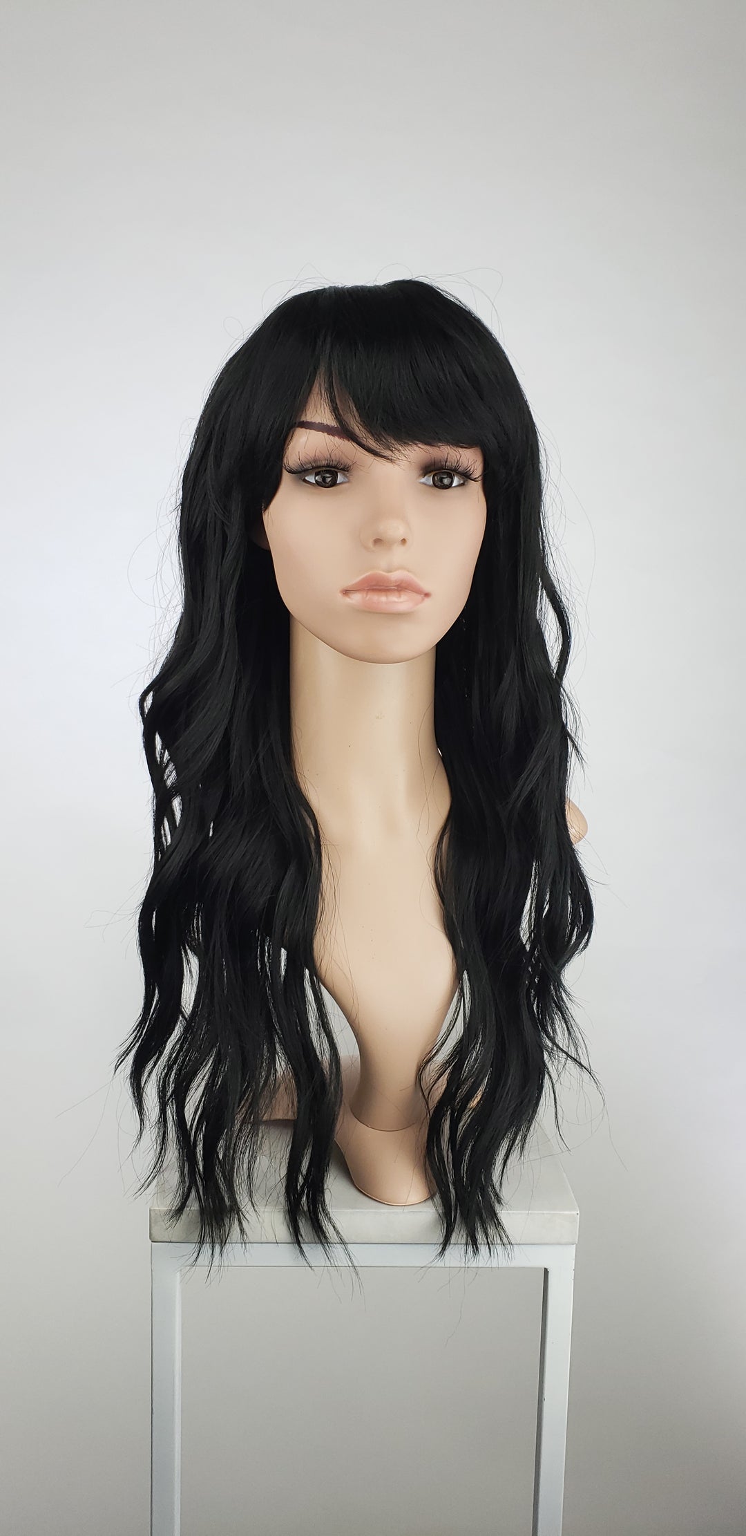 Black Long Wavy with Bangs Fashion Wig HSOPH1