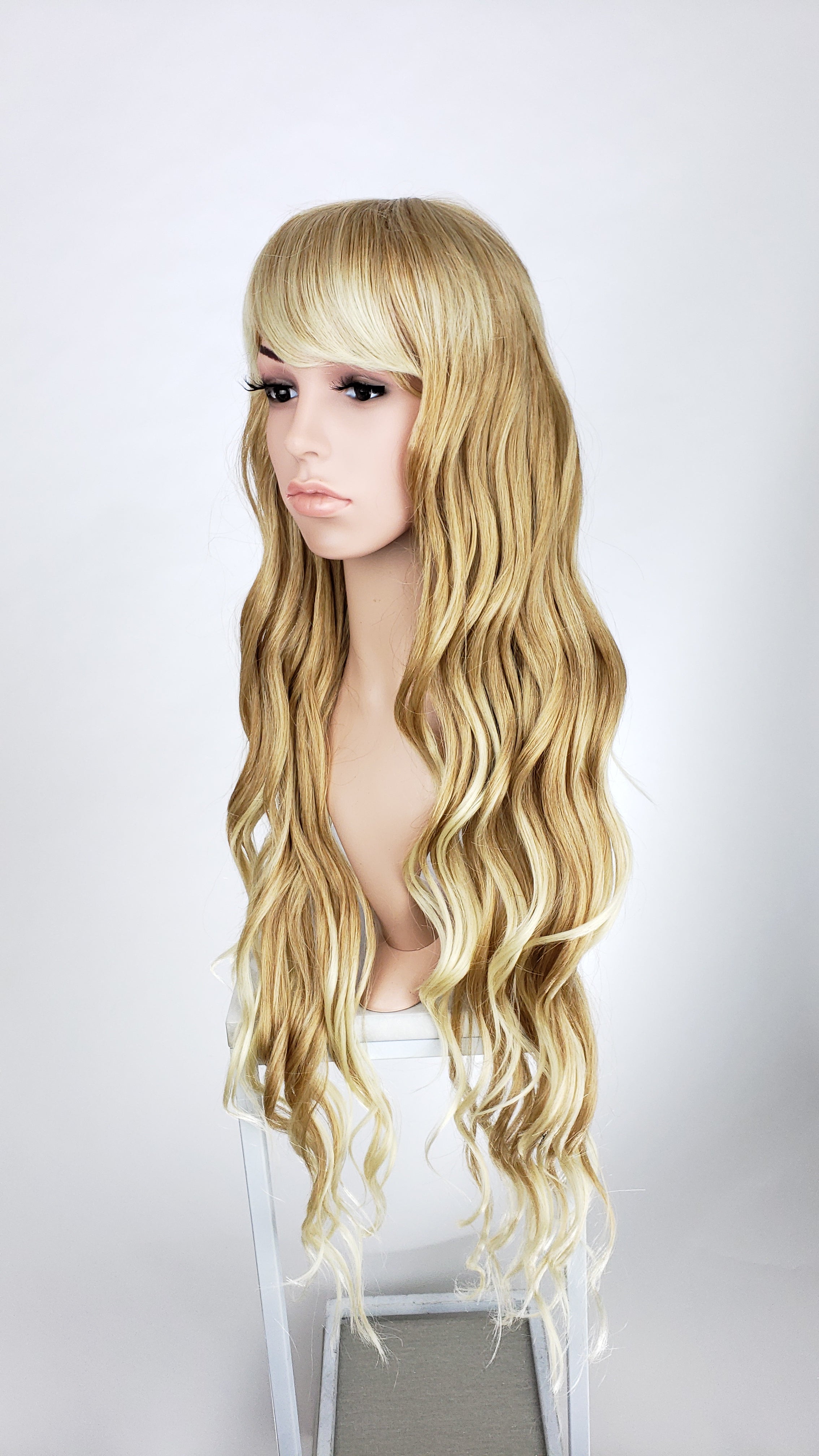 Sapphire Strawberry Blonde Fashion Wig Pose Wigs