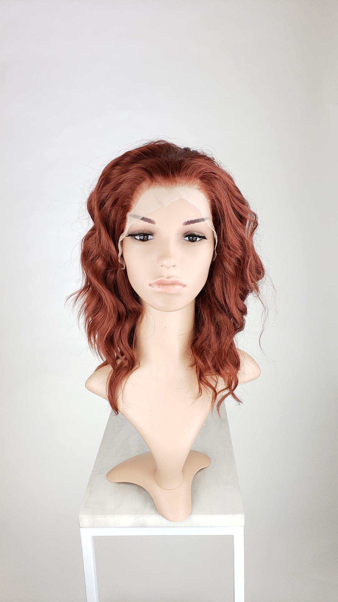 Bold Red Medium Length Curly Bob Lace Front Wig - Princess Series LPFAE53  Pose Wigs