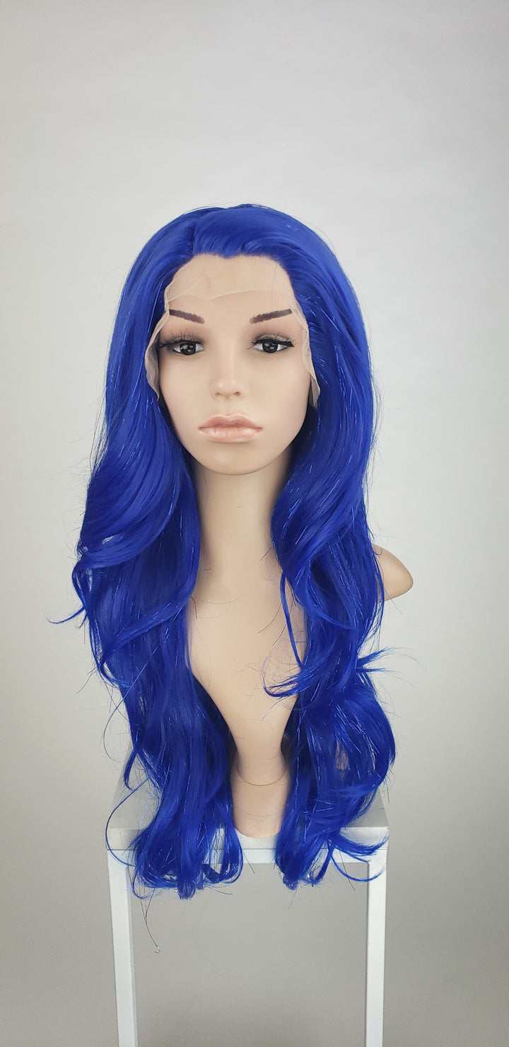 Glitter Sapphire Blue Long Wavy Lace Front Wig - Princess Series LPSHN136