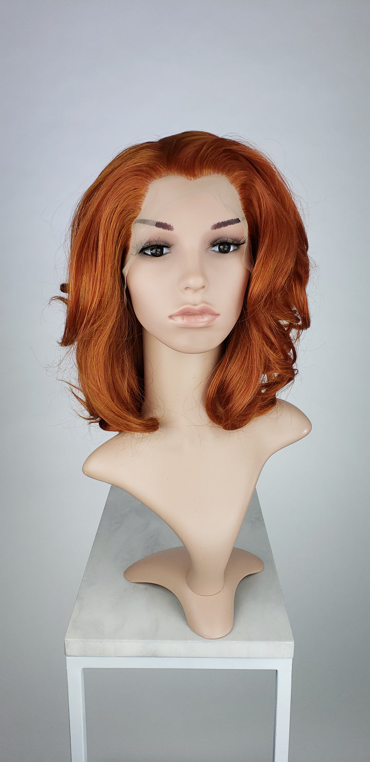 Copper Red Medium Length Wavy Lace Front Wig - Princess Series LPZOE270