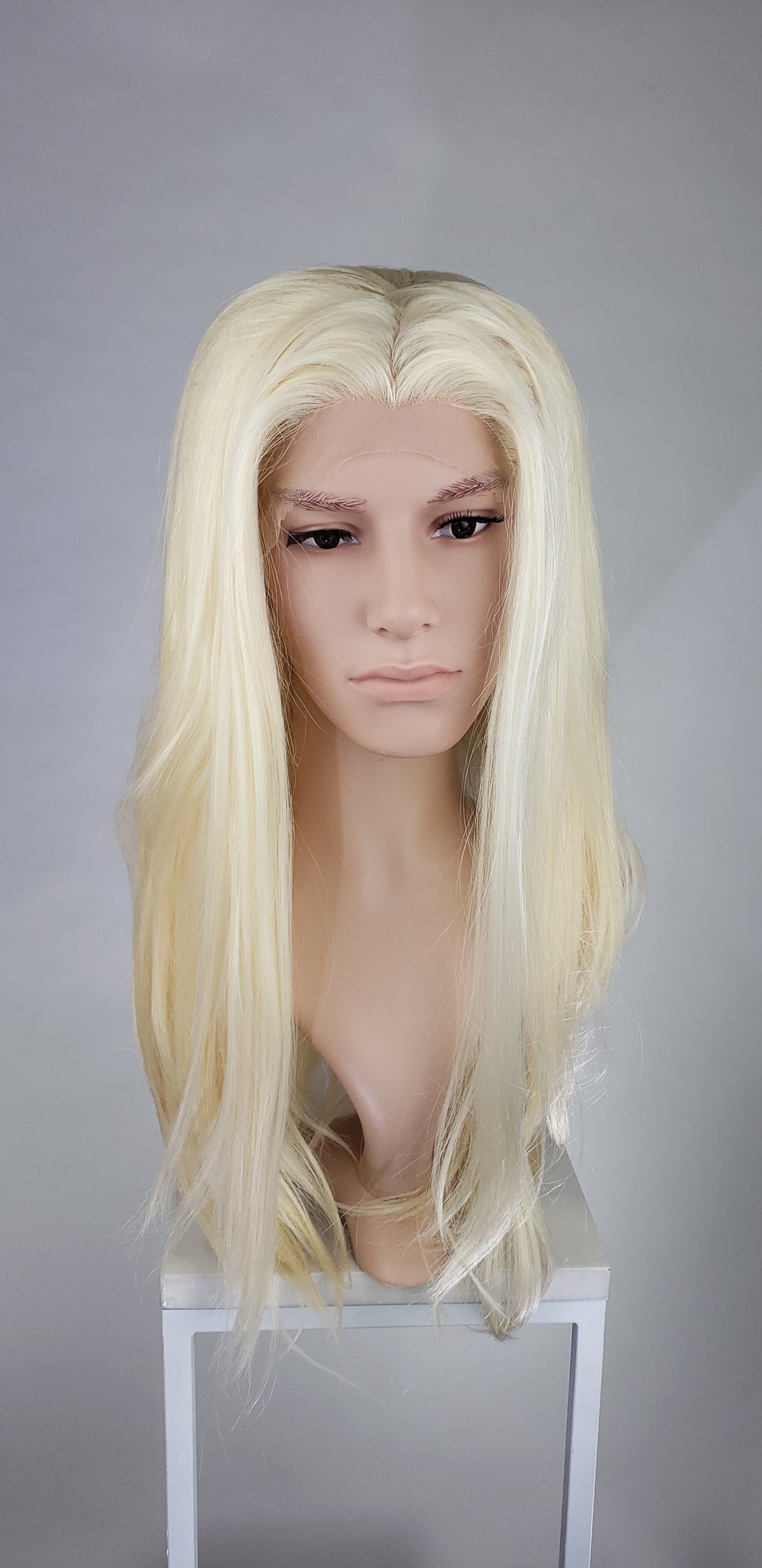 Pose Wigs Mens Blonde Long Straight Lace Front Wig - LPSKY44