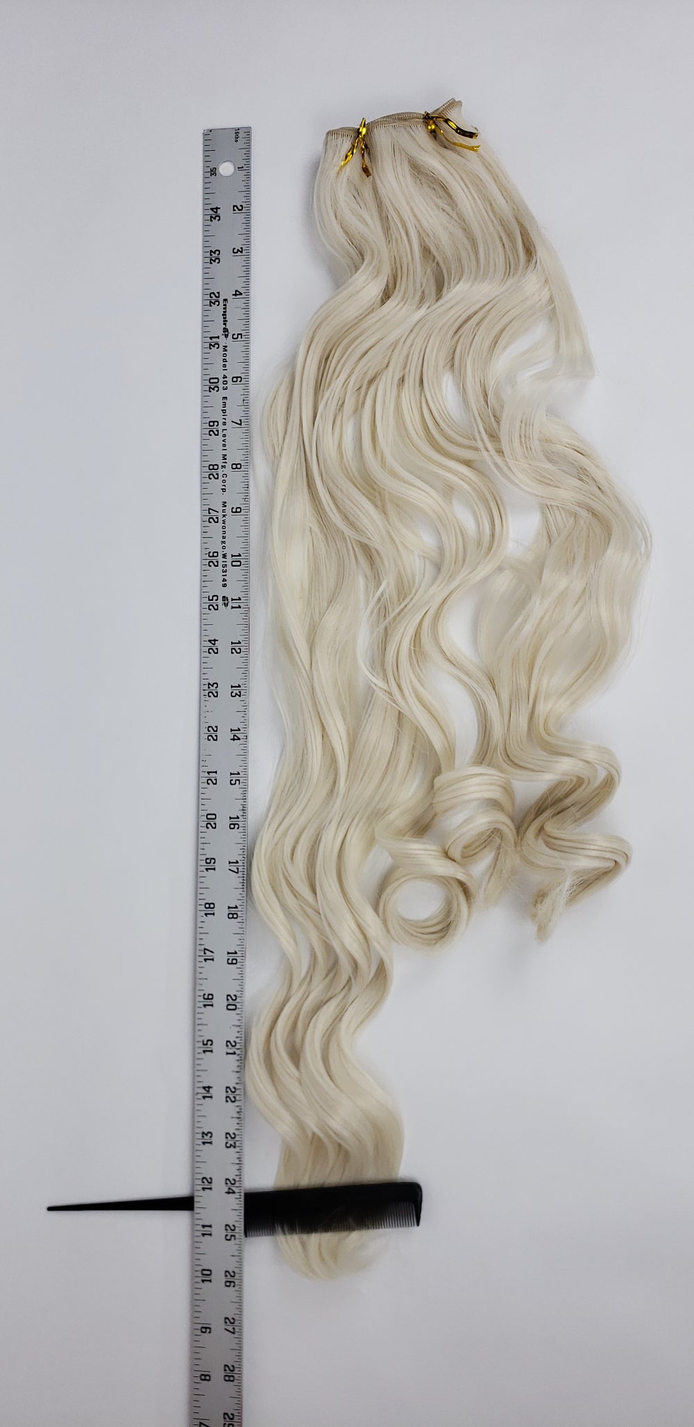 Pose Wigs White Blonde 26" Long Curly Synthetic Hair - Loose Sew-in Wefting