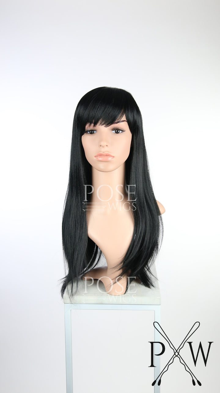 Black Long Straight with Bangs Fashion Wig HSOAS1