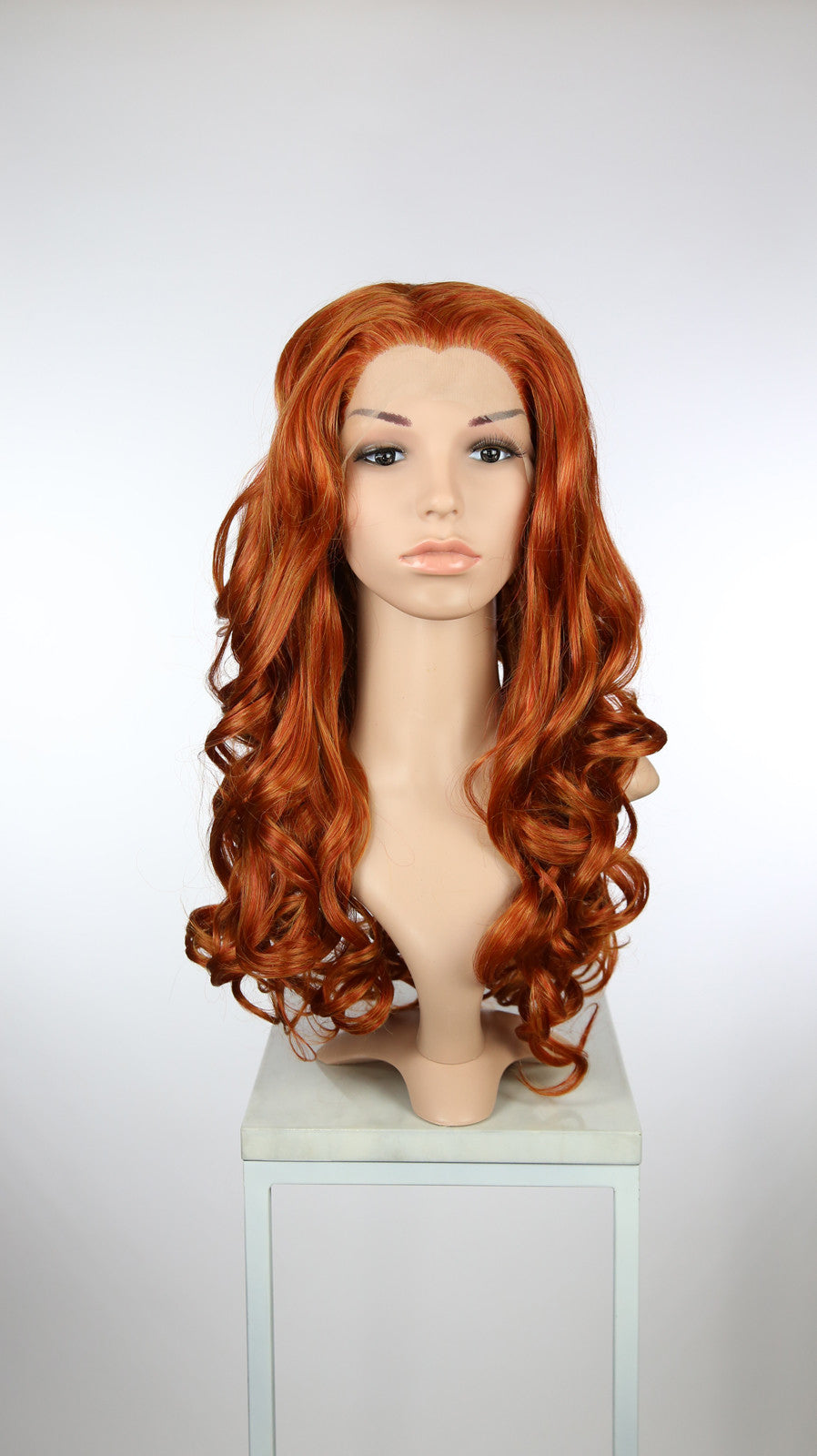 Copper Red Long Curly Lace Front Wig - Princess Series LPKAT270
