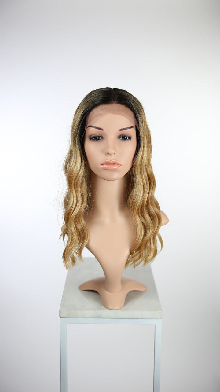 Pose Wigs Blonde Balayage Ombre Long Wavy Lace Front Wig - Duchess Series LDSHL71