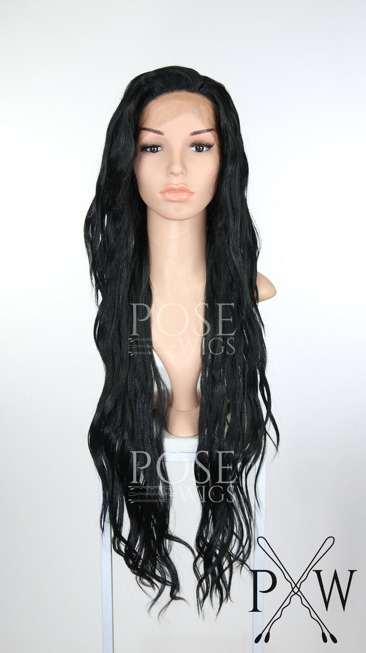 Black Long Curly Lace Front Wig - Lady Series LLMON1 Pose Wigs