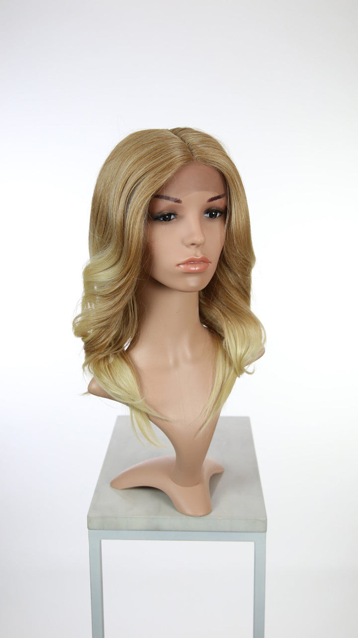 Strawberry Blonde Ombre Long Wavy Lace Front Wig - Lady Series LLSAF91