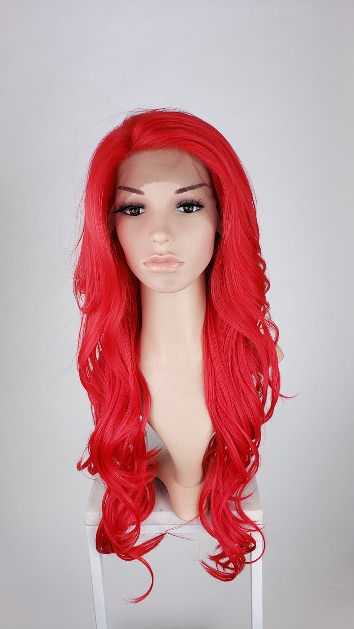 Pose Wigs Bright Red Long Wavy Lace Front Wig - Duchess Series LDKIM155