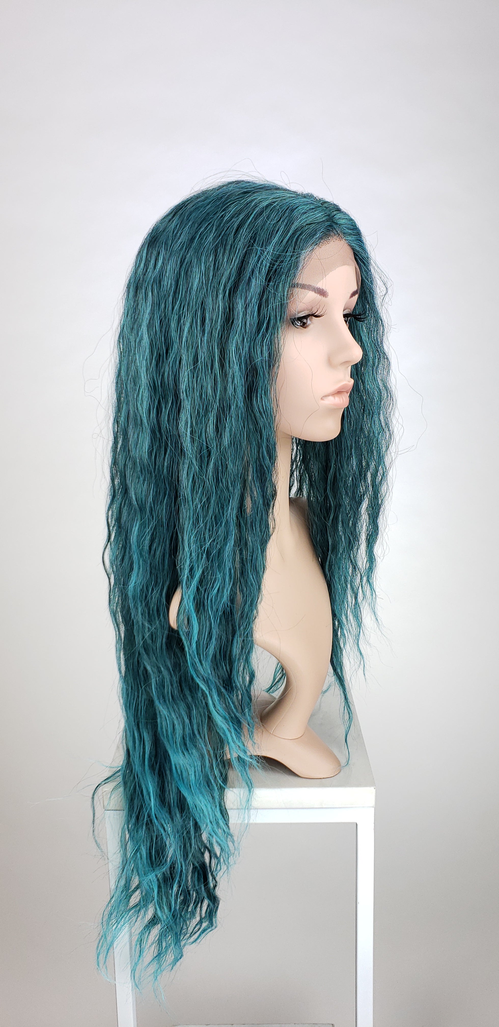 Raven Tide Teal Natural Pose Wigs