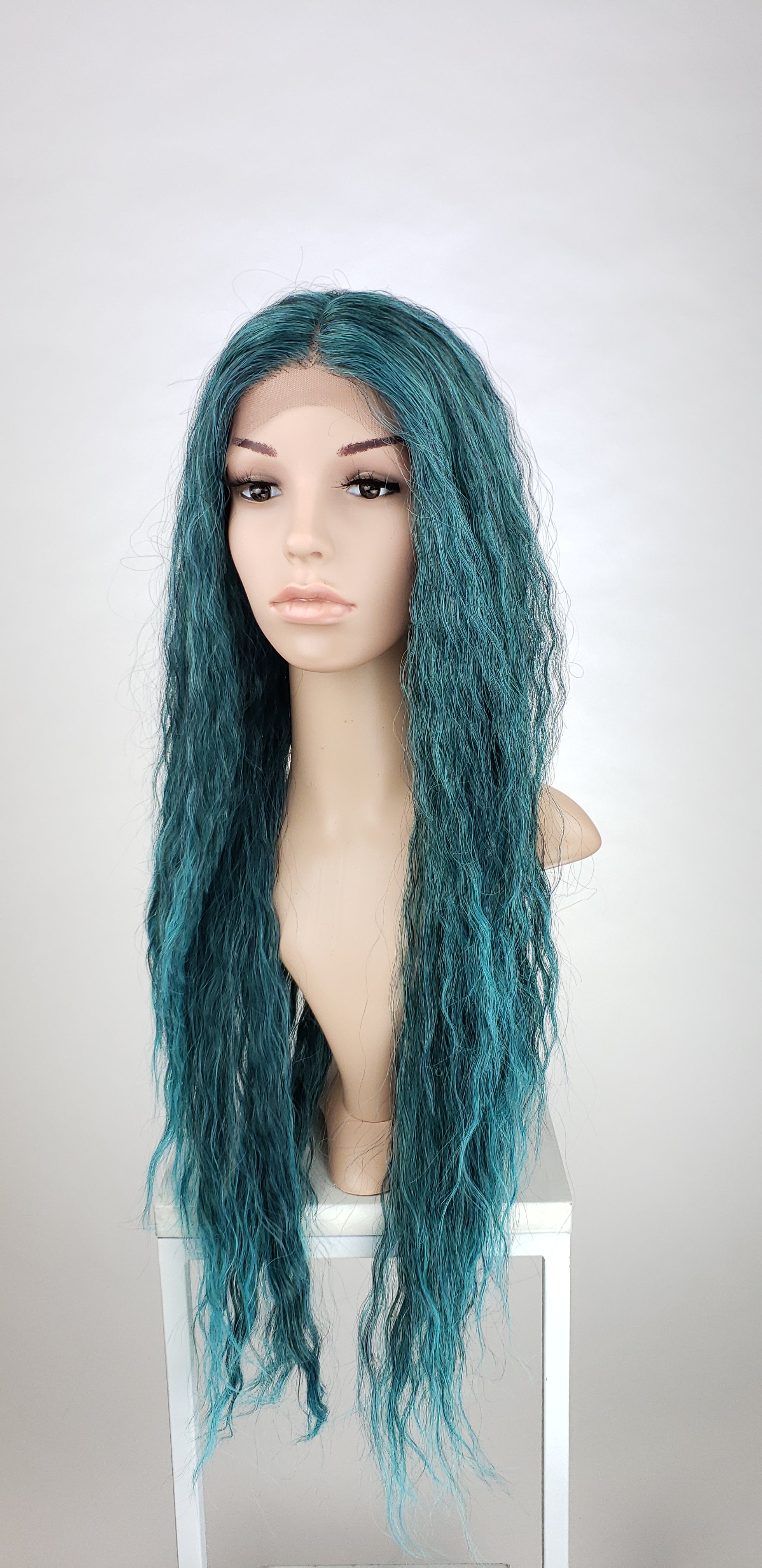 Raven Tide Teal Natural Pose Wigs