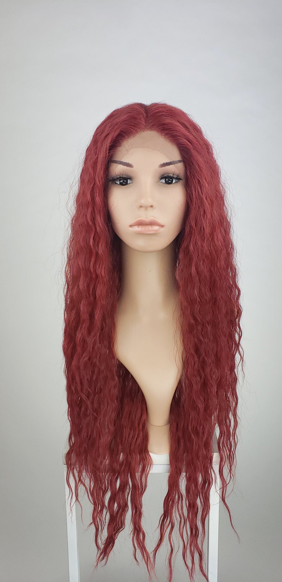 Pose Wigs Cherry Red Long Curly Lace Front Wig - Duchess Series LDRVN99