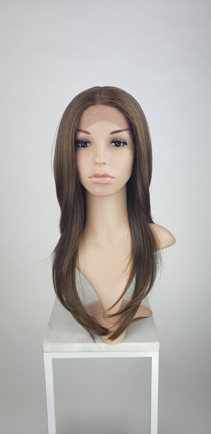 Brown Mix Long Straight Lace Front Wig - Duchess Series LDTAL18