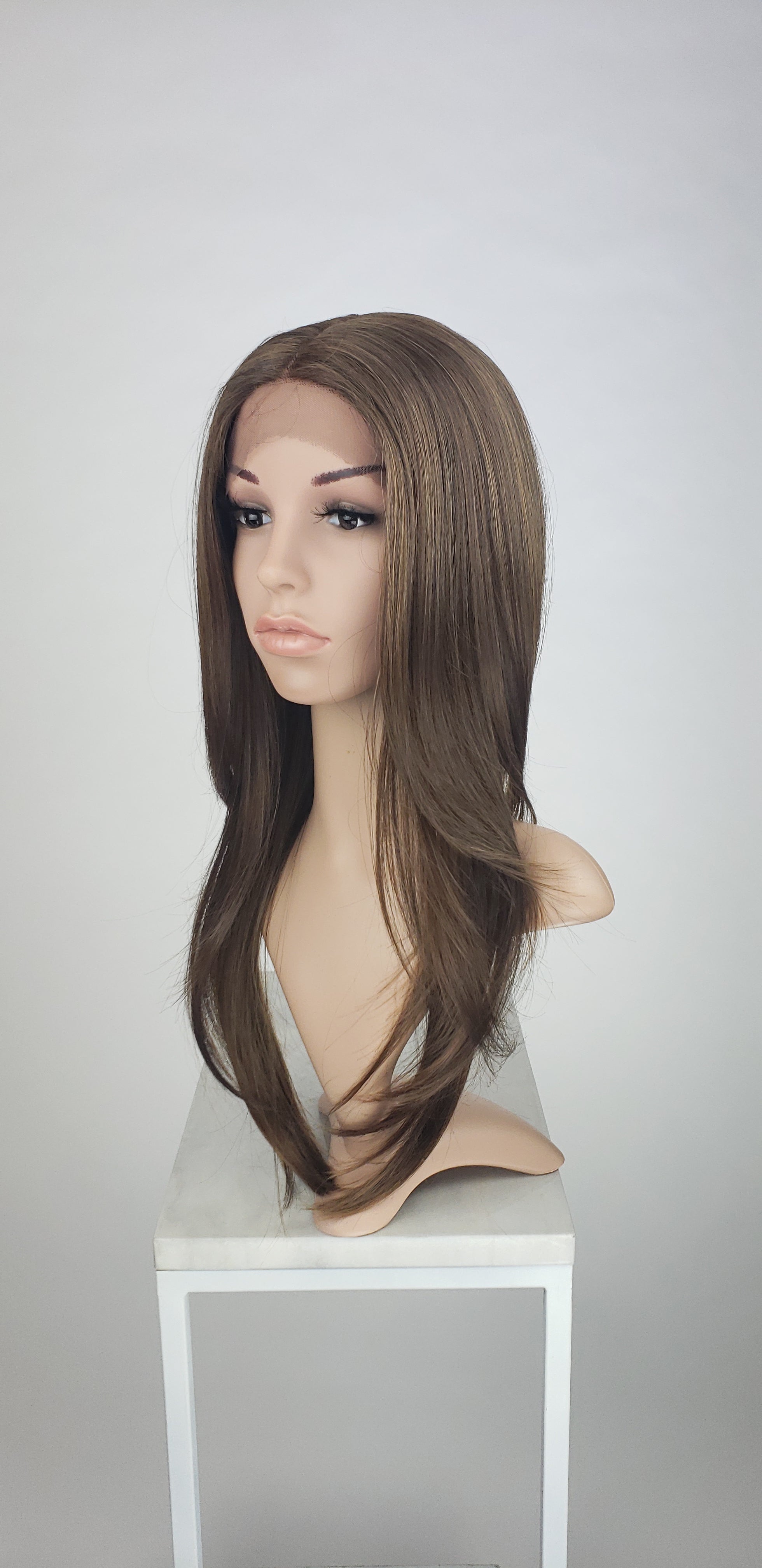 Tallulah Brunette Blend Lace Front Wig Pose Wigs