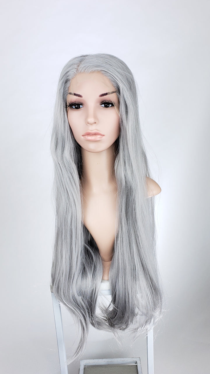 Bloom Steel Grey Long Straight Lace Front Wig - Princess Series LPBLU244