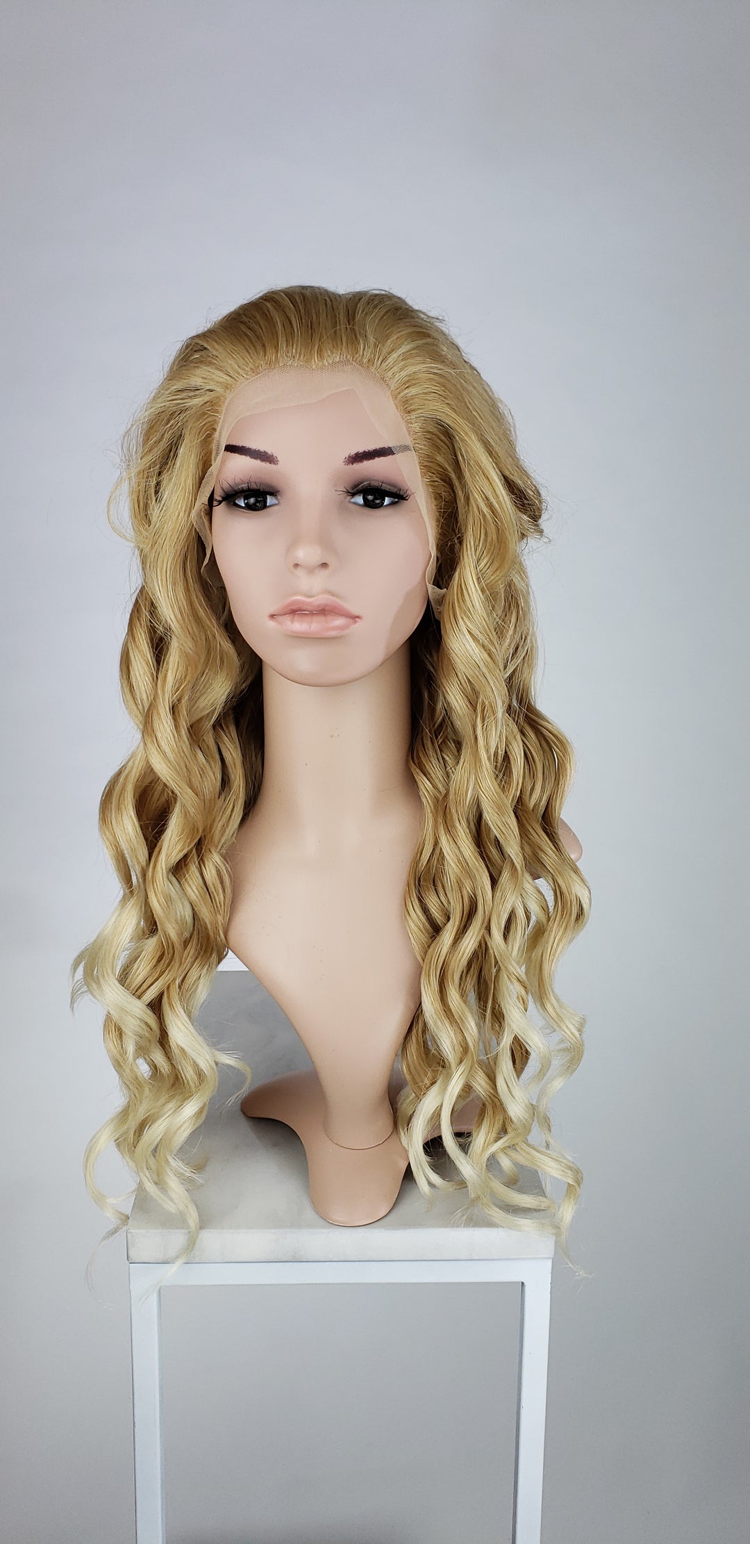 Strawberry Blonde Ombre Long Curly Lace Front Wig - Princess Series LPWYN91