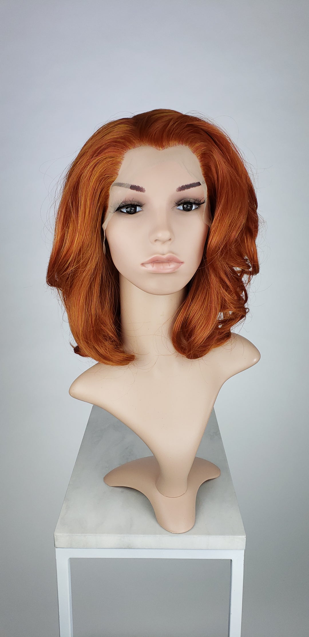 Copper Red Medium Length Wavy Lace Front Wig - Princess Series LPZOE270