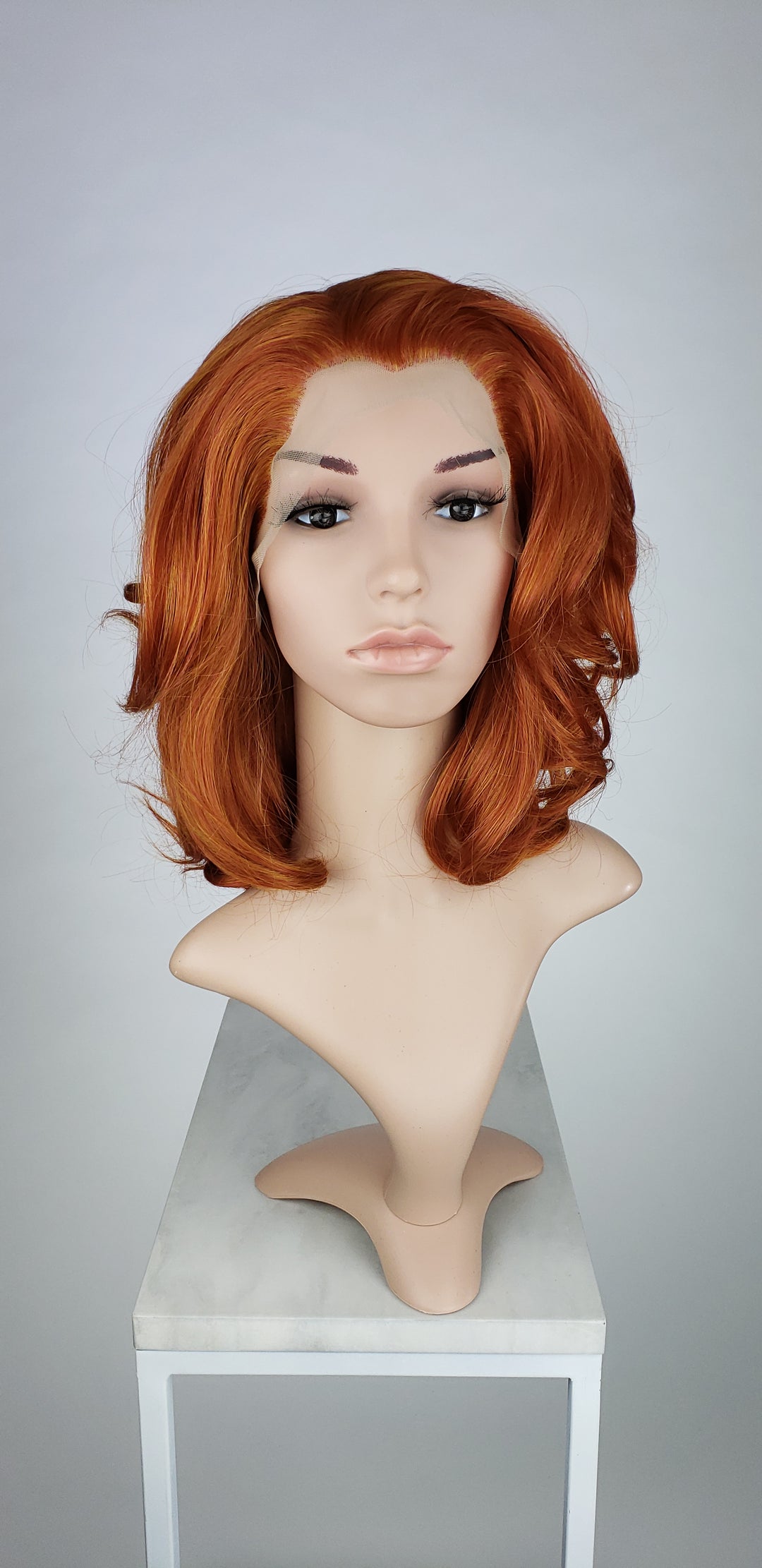 Copper Red Medium Length Wavy Lace Front Wig - Princess Series LPZOE270