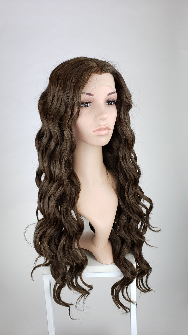 Pose Wigs Dark Brown Long Curly Lace Front Wig - Queen Series LQMIA290