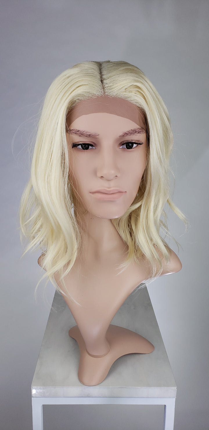 Mens Blonde Medium Length Wavy Lace Front Wig - LLHAT44