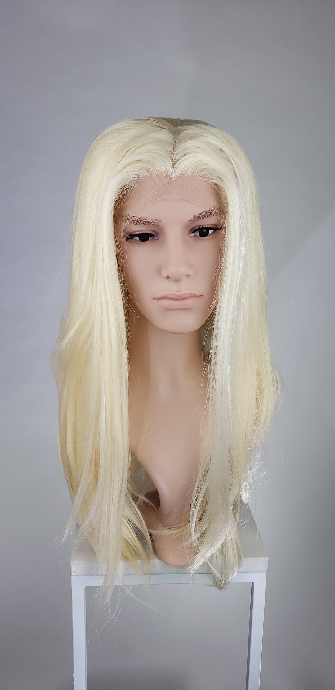Pose Wigs Mens Blonde Long Straight Lace Front Wig - LPSKY44
