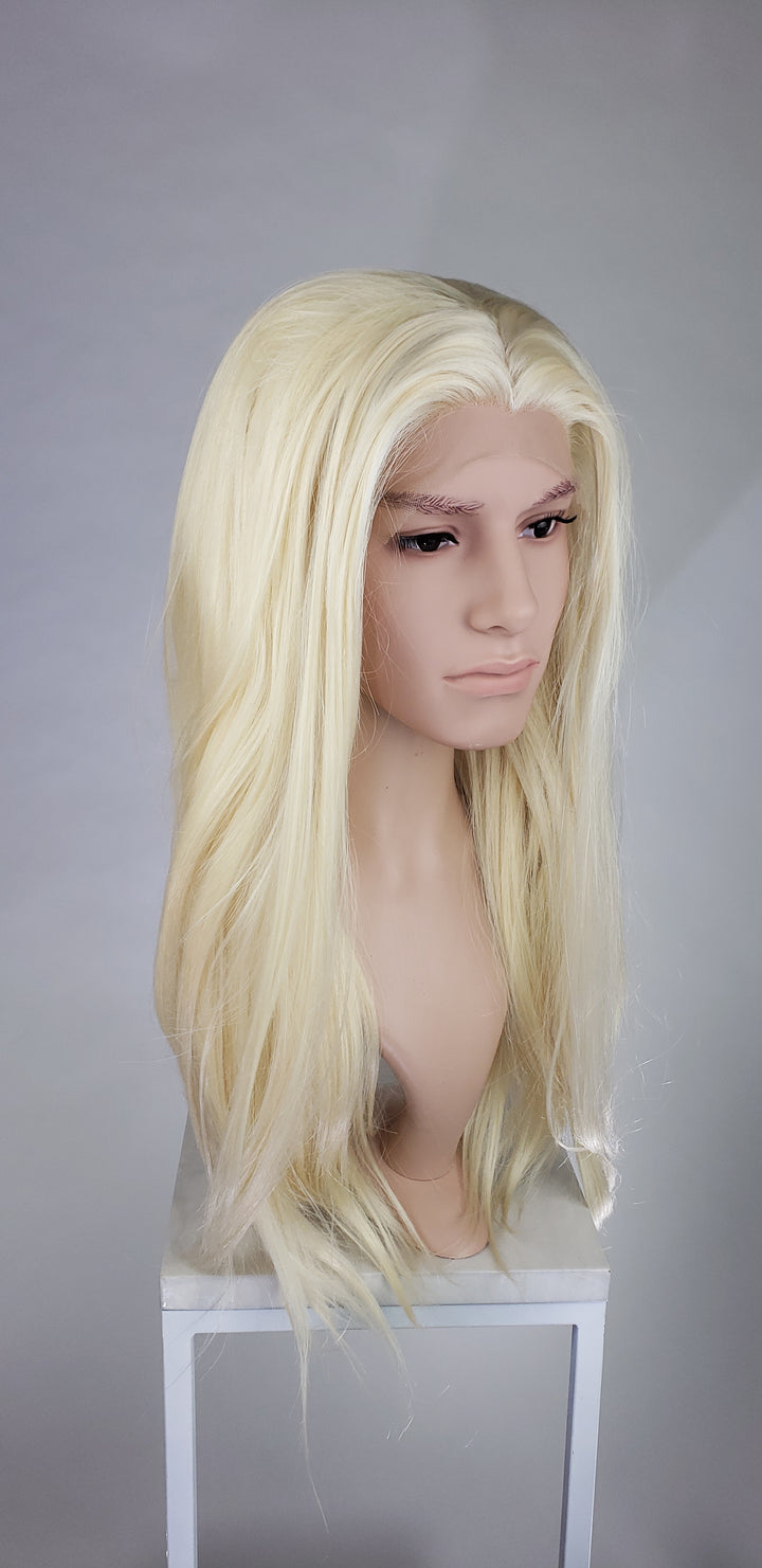 Mens Blonde Long Straight Lace Front Wig - LPSKY44
