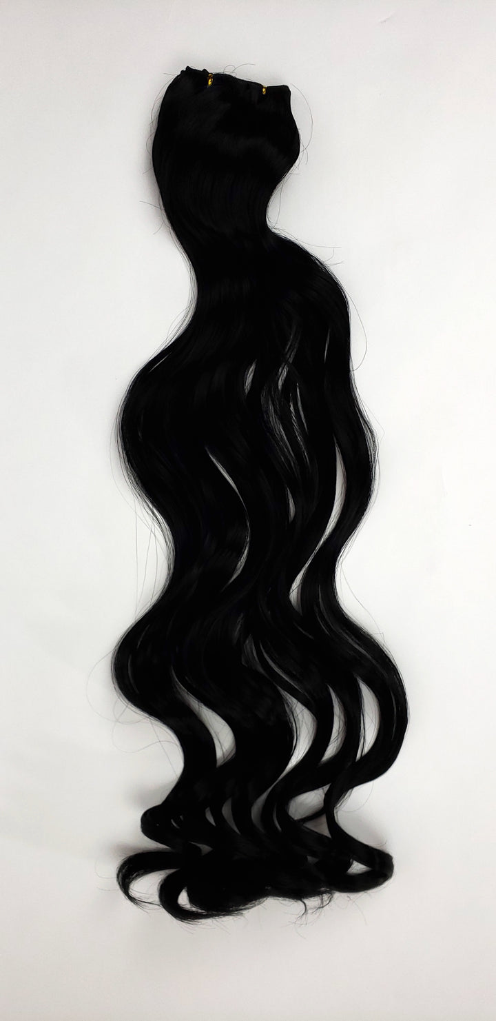 Pose Wigs Black 26" Long Curly Synthetic Hair - Loose Sew-in Wefting