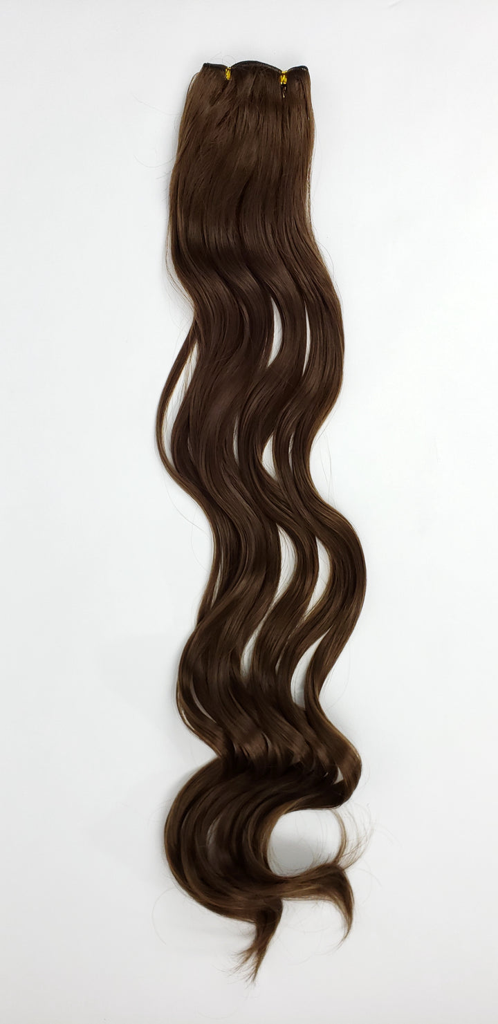 Pose Wigs Brown 26" Long Curly Synthetic Hair - Loose Sew-in Wefting
