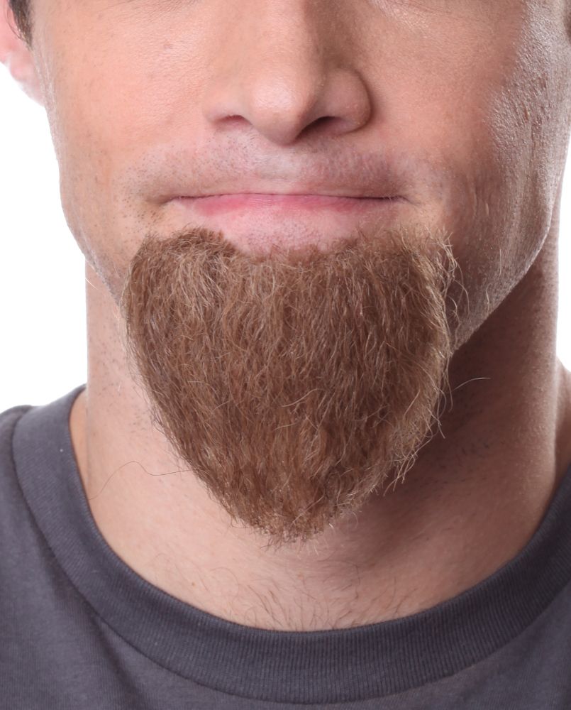 Pose Wigs Brown Goatee Beard 100% Human Hair on Lace Backing BEARD943Brown