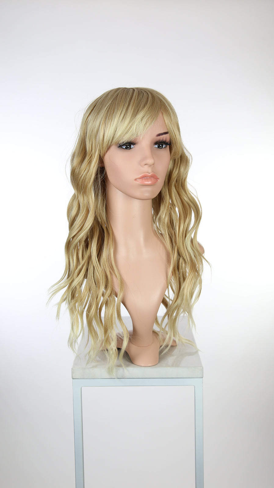Strawberry Blonde Ombre Long Wavy with Bangs Fashion Wig HSOPH91