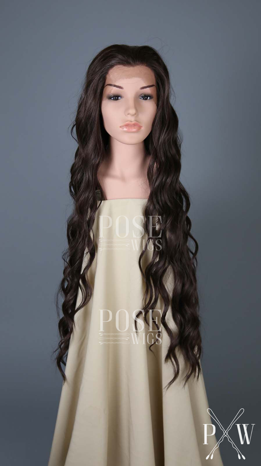 Dark Brown Long Curly Lace Front Wig - Lady Series LLMON10