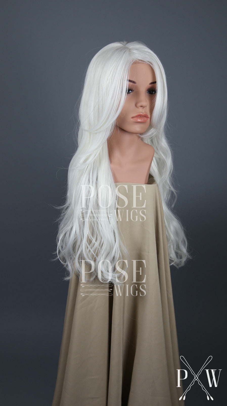 White Long Wavy with Bangs Fashion Wig HSCAL69