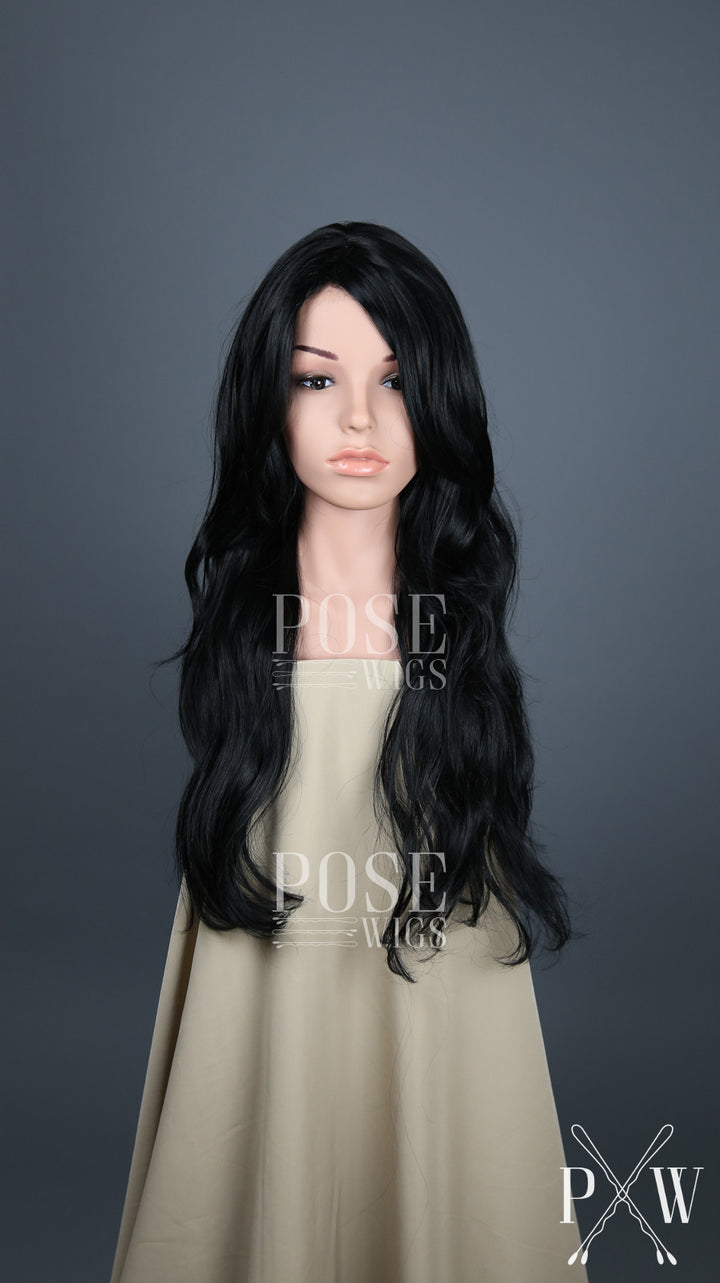 Black Long Wavy with Bangs Fashion Wig HSCAL1