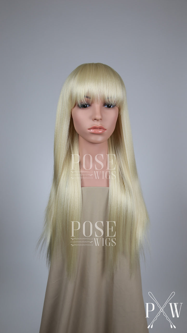 Blonde Long Straight with Bangs Fashion Wig HSOAS44