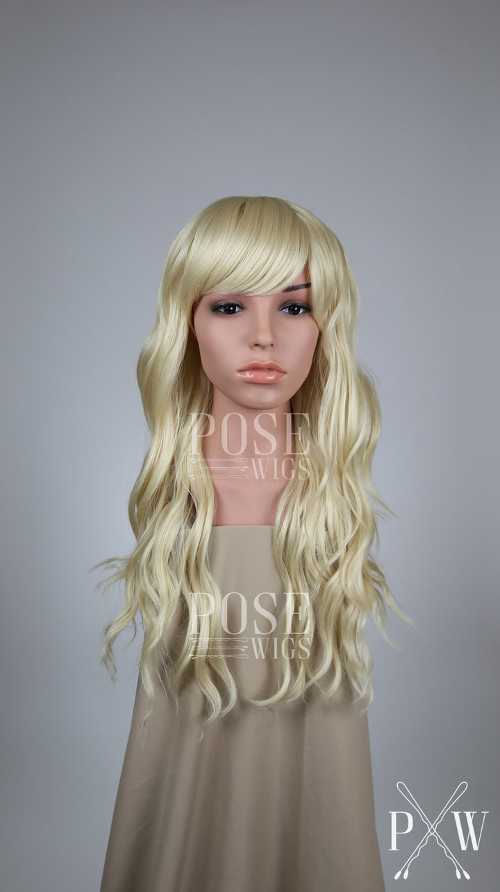 Blonde Long Wavy with Bangs Fashion Wig HSOPH44