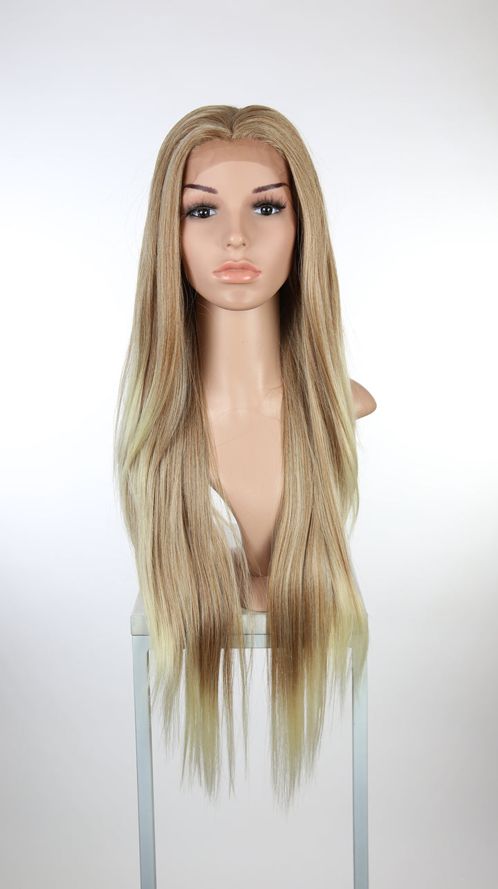 Strawberry Blonde Ombre Long Straight Lace Front Wig - Lady Series LLHAW91