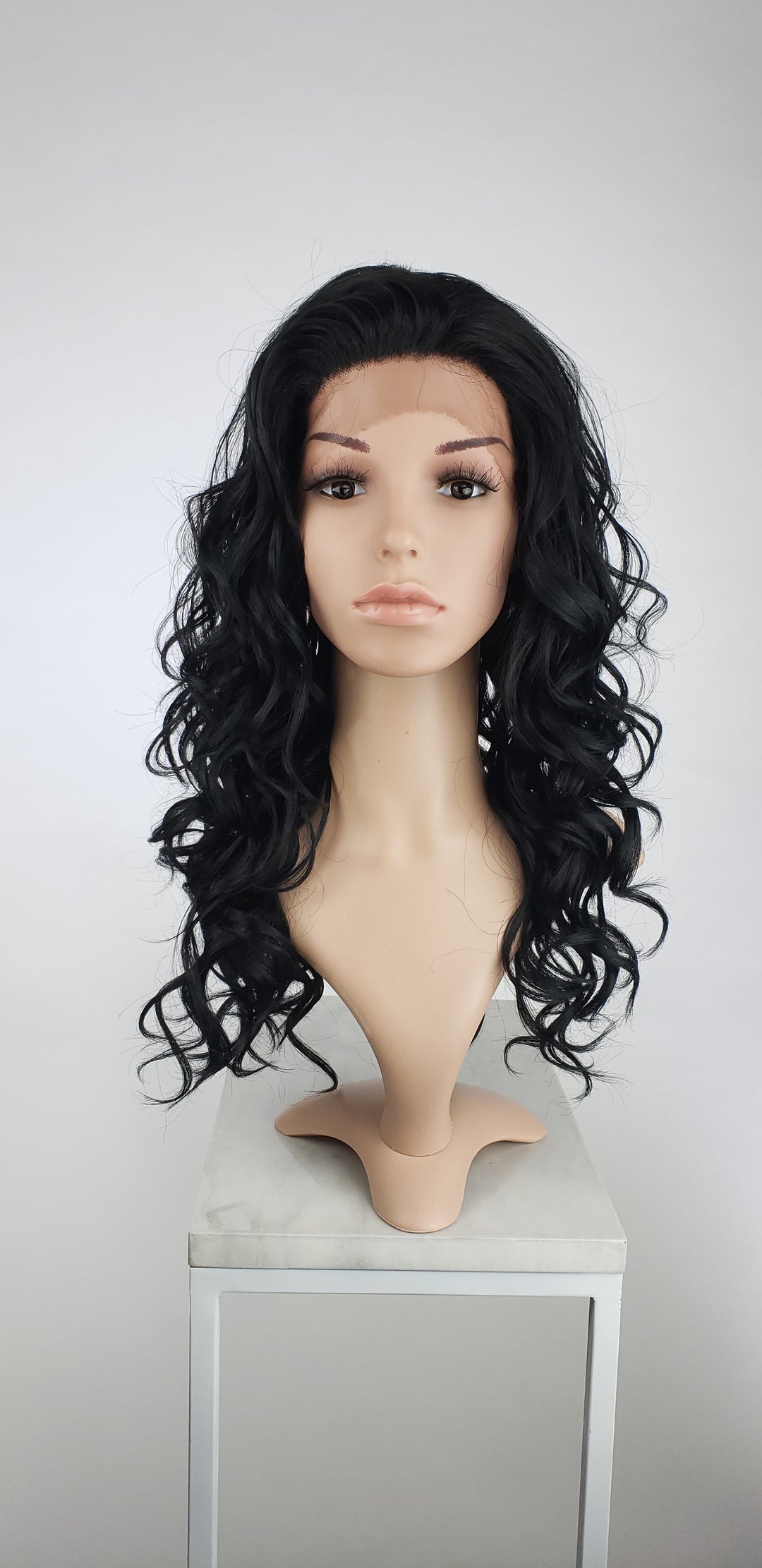 Black Long Curly Lace Front Wig - Lady Series LLVOG1