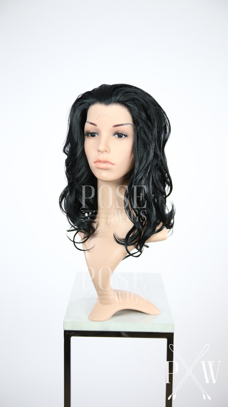 Pose Wigs Black Medium Length Wavy Lace Front Wig - Princess Series LPZOE1