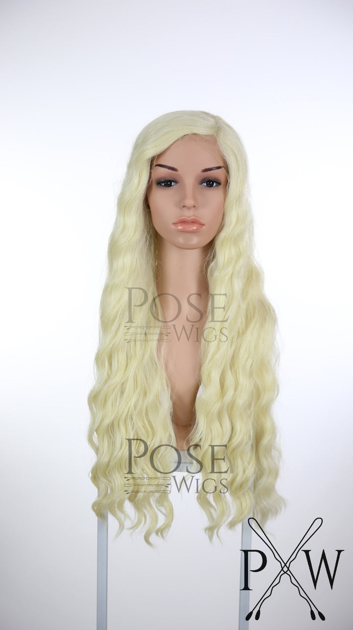 Light Blonde Long Curly Lace Front Wig - LQ039