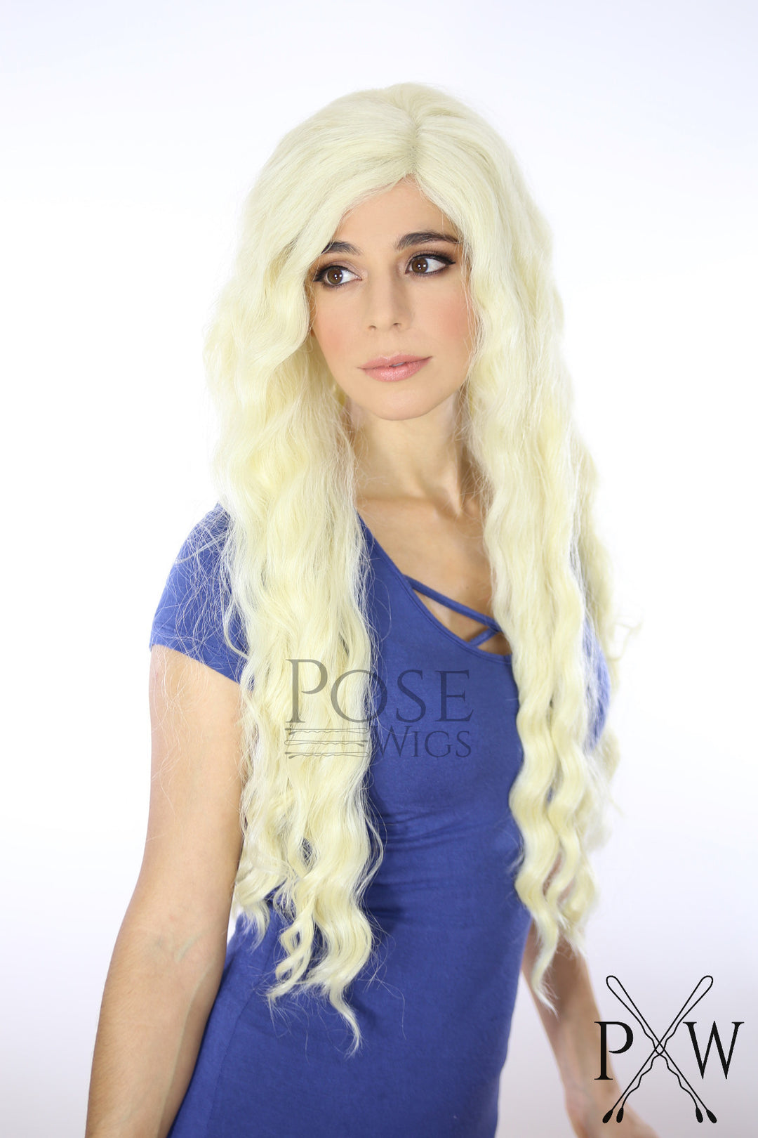 Light Blonde Long Curly Lace Front Wig - LQ039