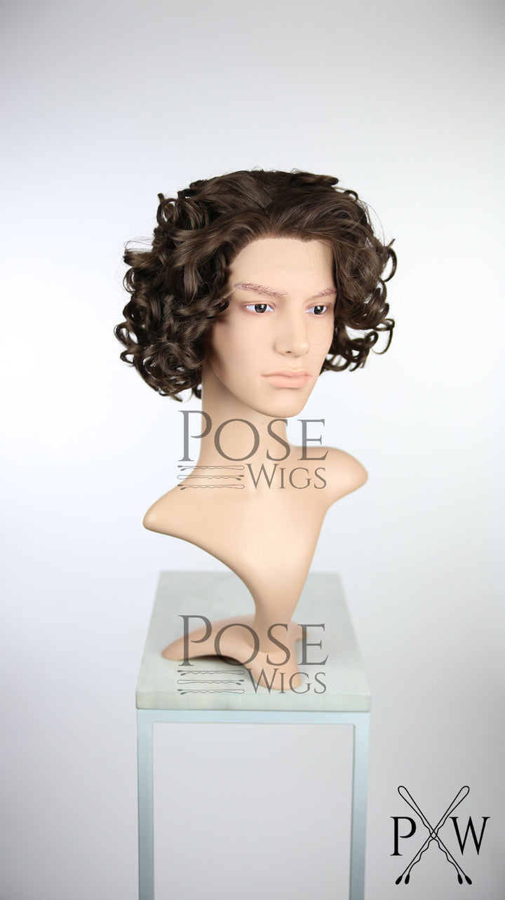 Mens Brown Short Curly Lace Front Wig - Princess Series LP106