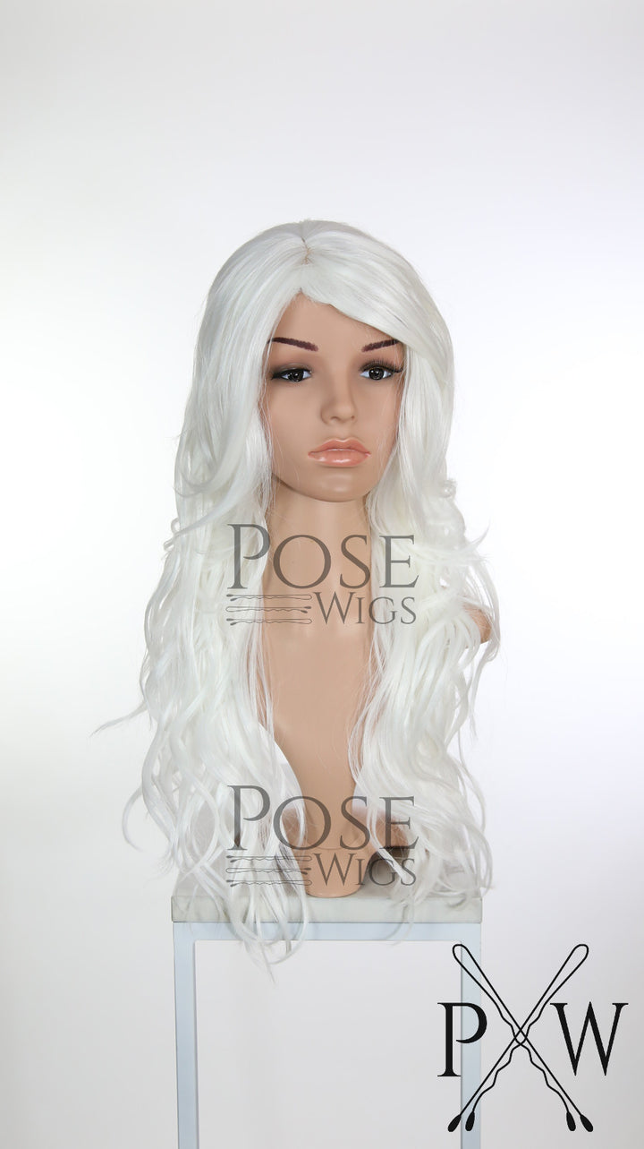 White Long Wavy with Bangs Fashion Wig HSCAL69