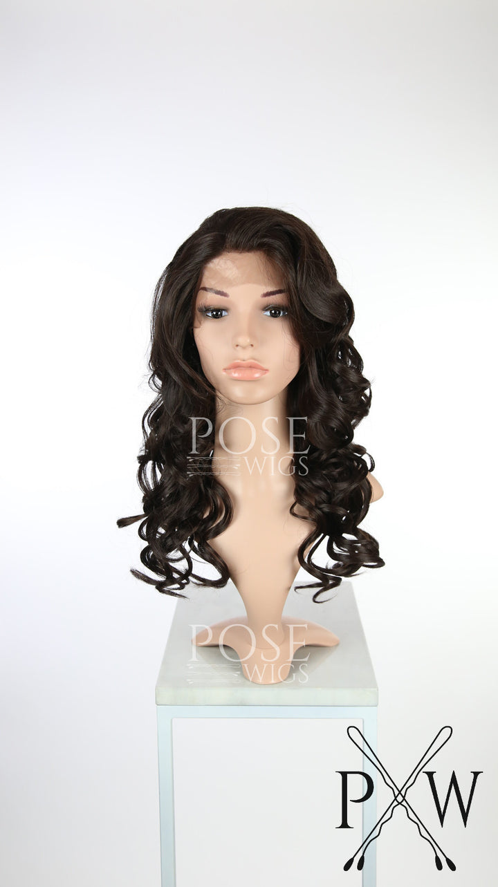Dark Brown Long Curly Lace Front Wig - Lady Series LLSOF10