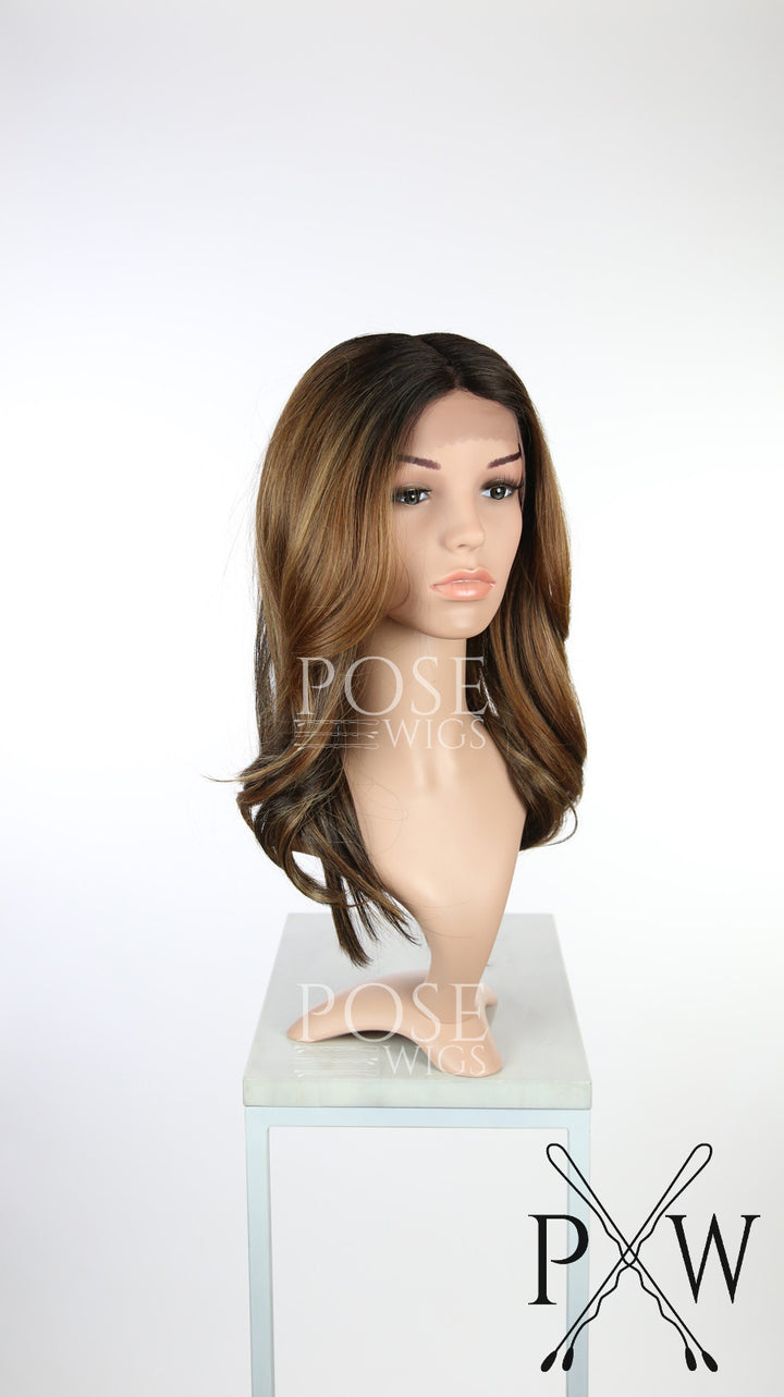 Balayage Brown Ombre Long Wavy Lace Front Wig - Lady Series LLSAF70