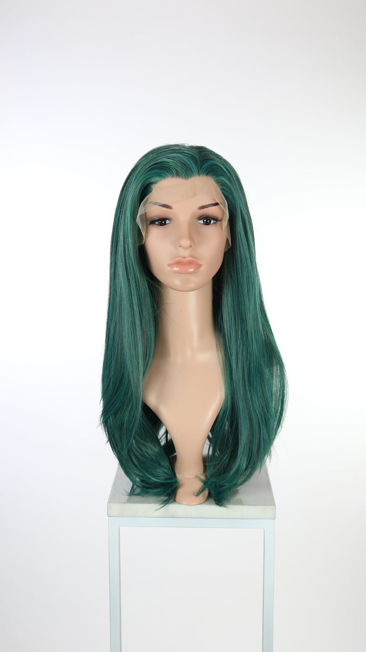 Dark Green Mix Long Straight Lace Front Wig - Princess Series LPSKY256