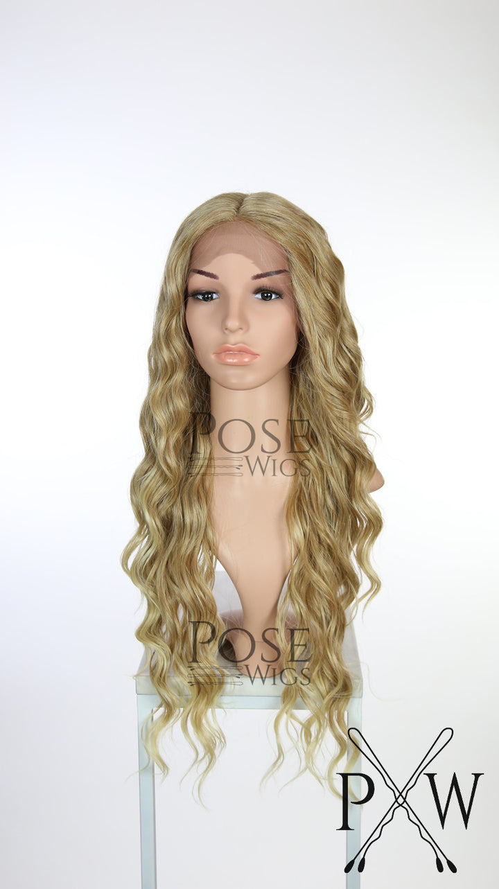 Strawberry Blonde Ombre Long Curly Lace Front Wig - Duchess Series LDNIX91