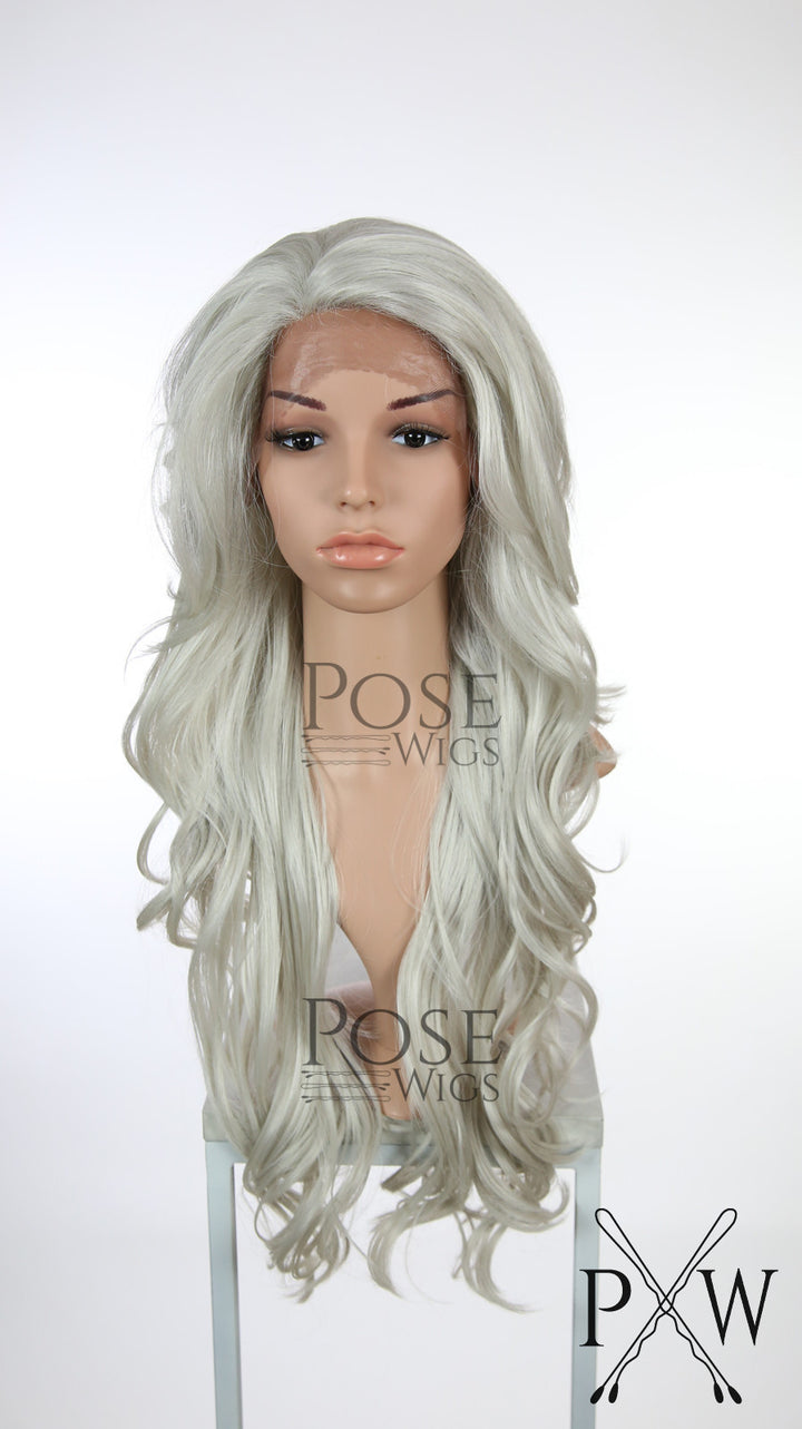 Silver Grey Long Wavy Lace Front Wig - Lady Series LLKIM68