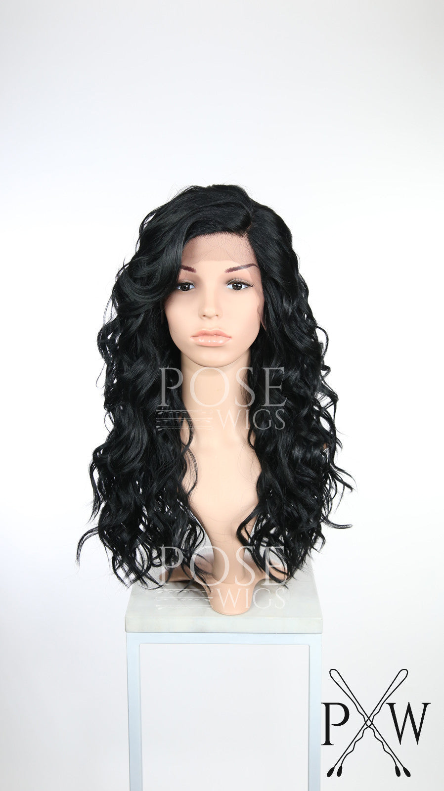 Black Long Curly Lace Front Wig - Duchess Series LDCAL1