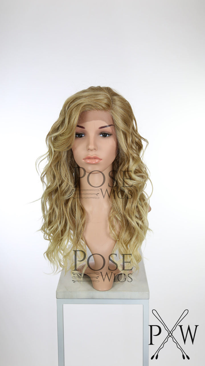 Strawberry Blonde Ombre Long Curly Lace Front Wig - Duchess Series LDCAL91